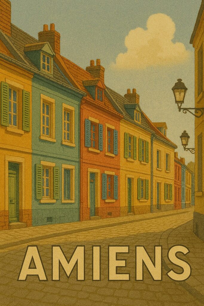 Amiens colorful houses illustration image
